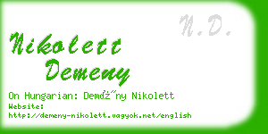 nikolett demeny business card